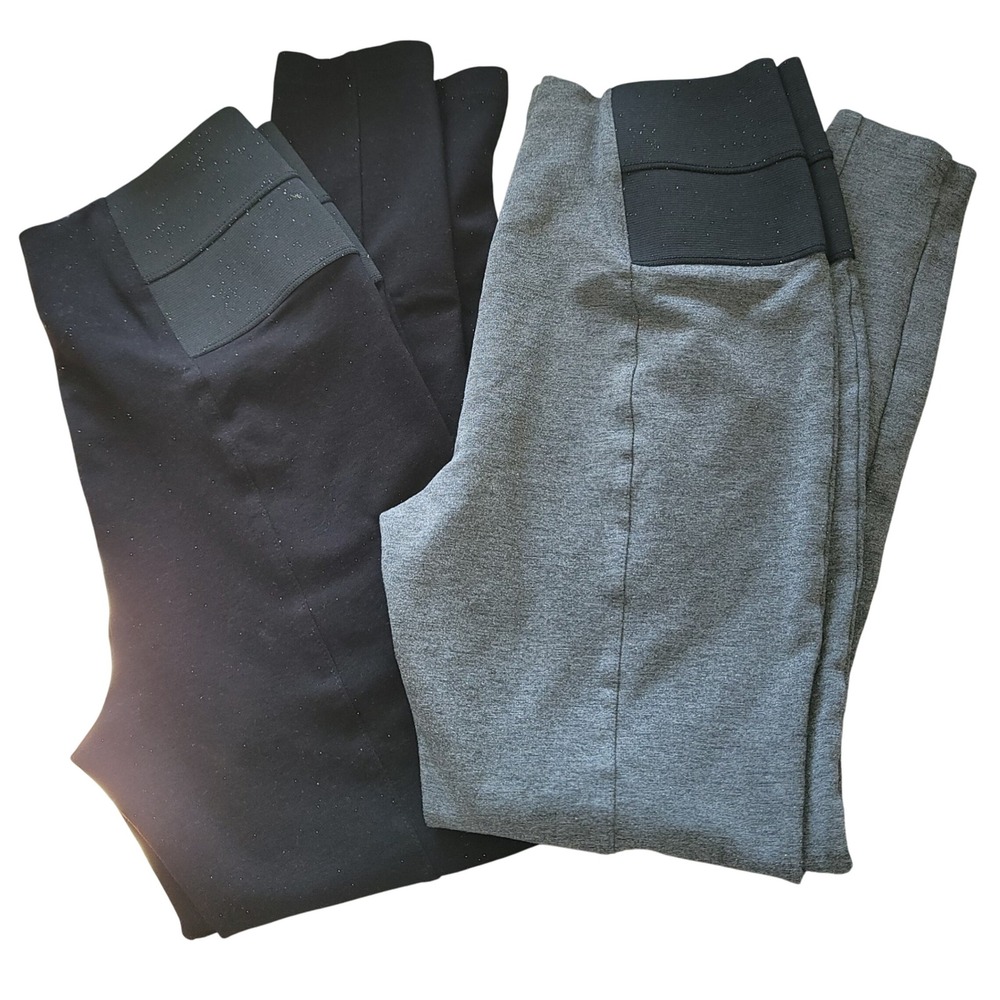 Women's Esmara Shaping Legging Bundle Gray/Black Sz L Activewear Workout‎ Y2K